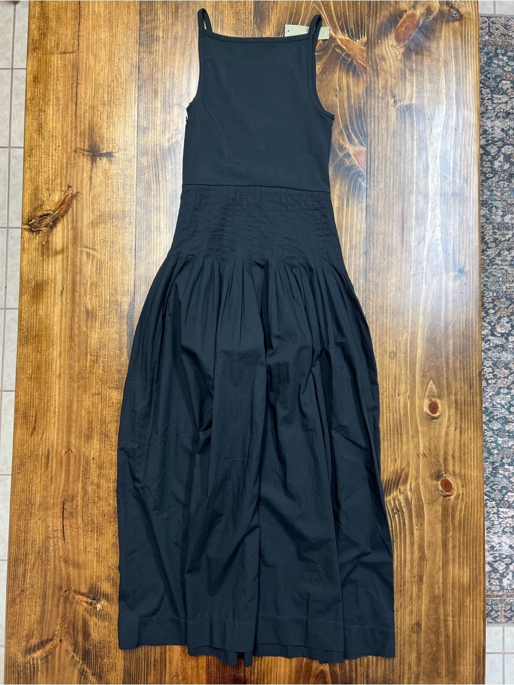 J. Crew Pintuck Mixy Drop Waist Midi Dress in Black Size XXS - Picture 9 of 9